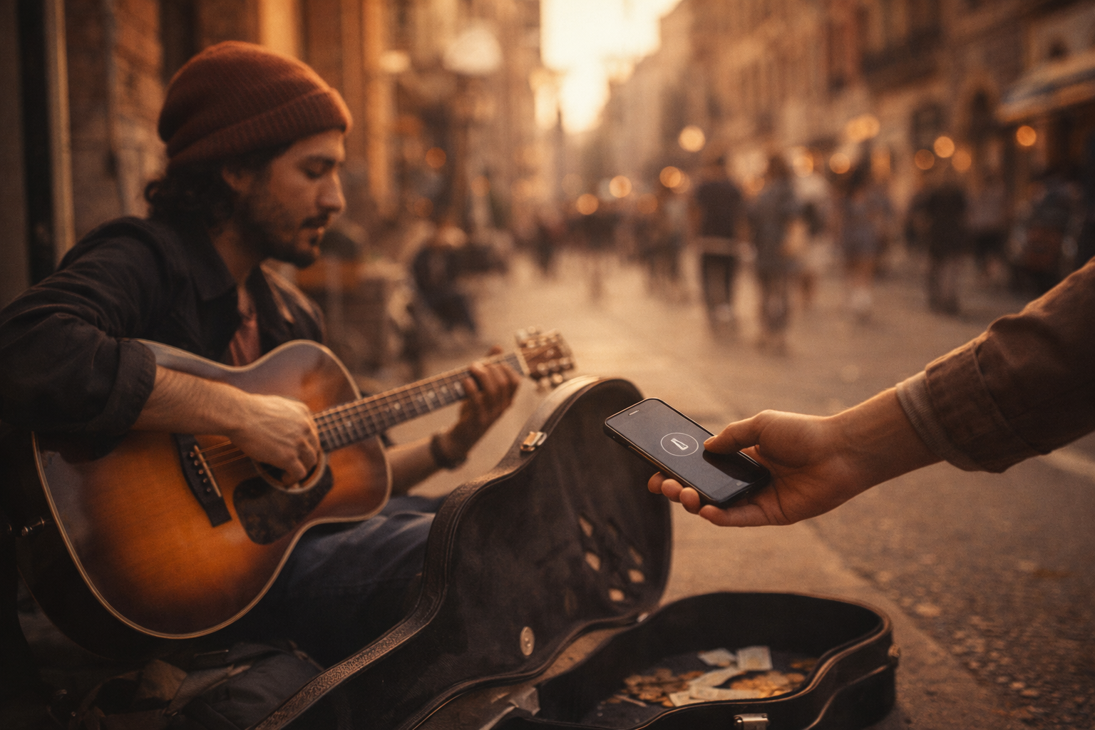 New Idea – Contactless Payment for Street Musicians / Beggars / Homeless People